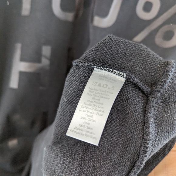 Everlane Sweatshirt Womens Black Terry Raglan Pullover Typopography 100%… - Picture 9 of 11